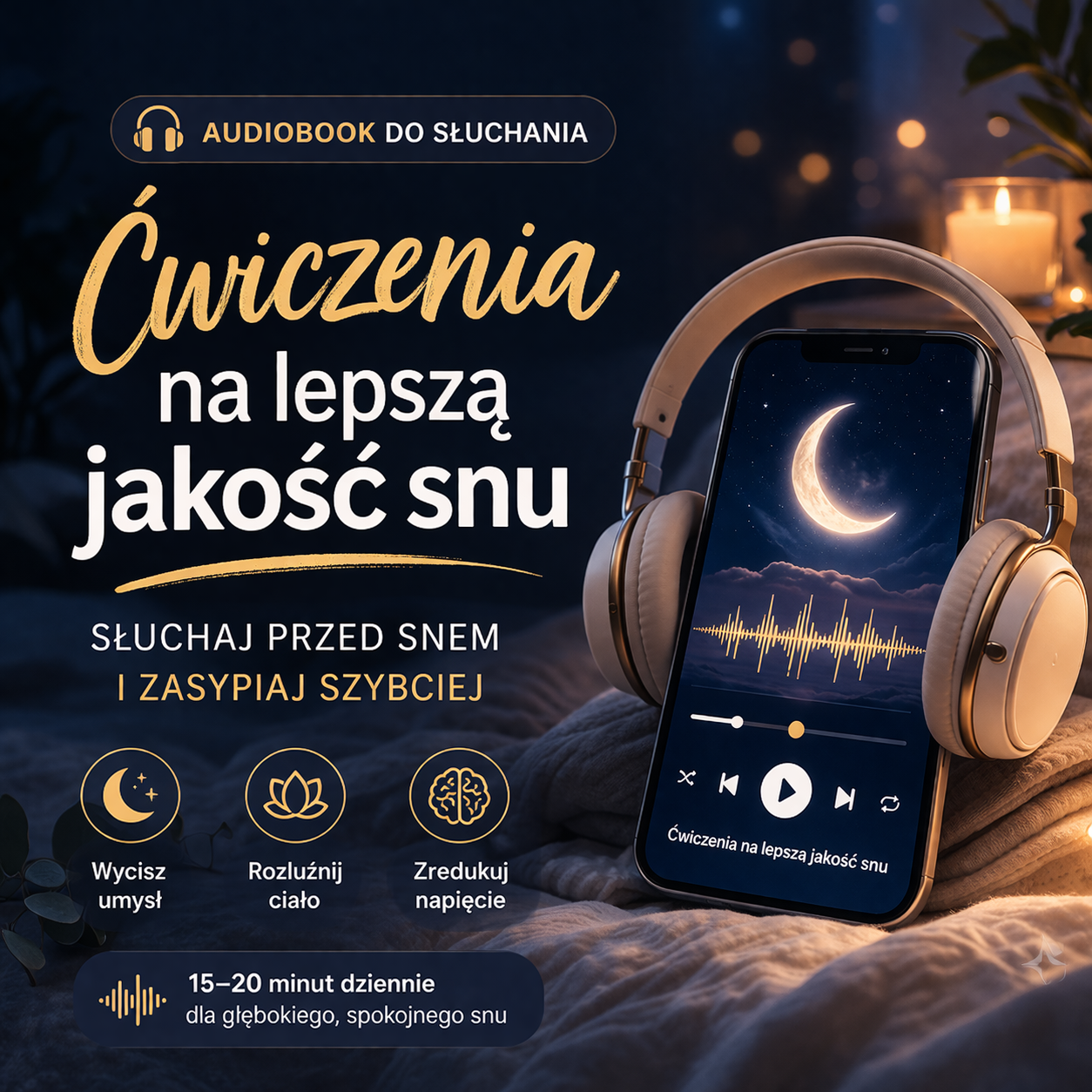 AUDIOBOOK: Ćwiczenia na lepszy sen, wycisz się i zaśnij szybciej